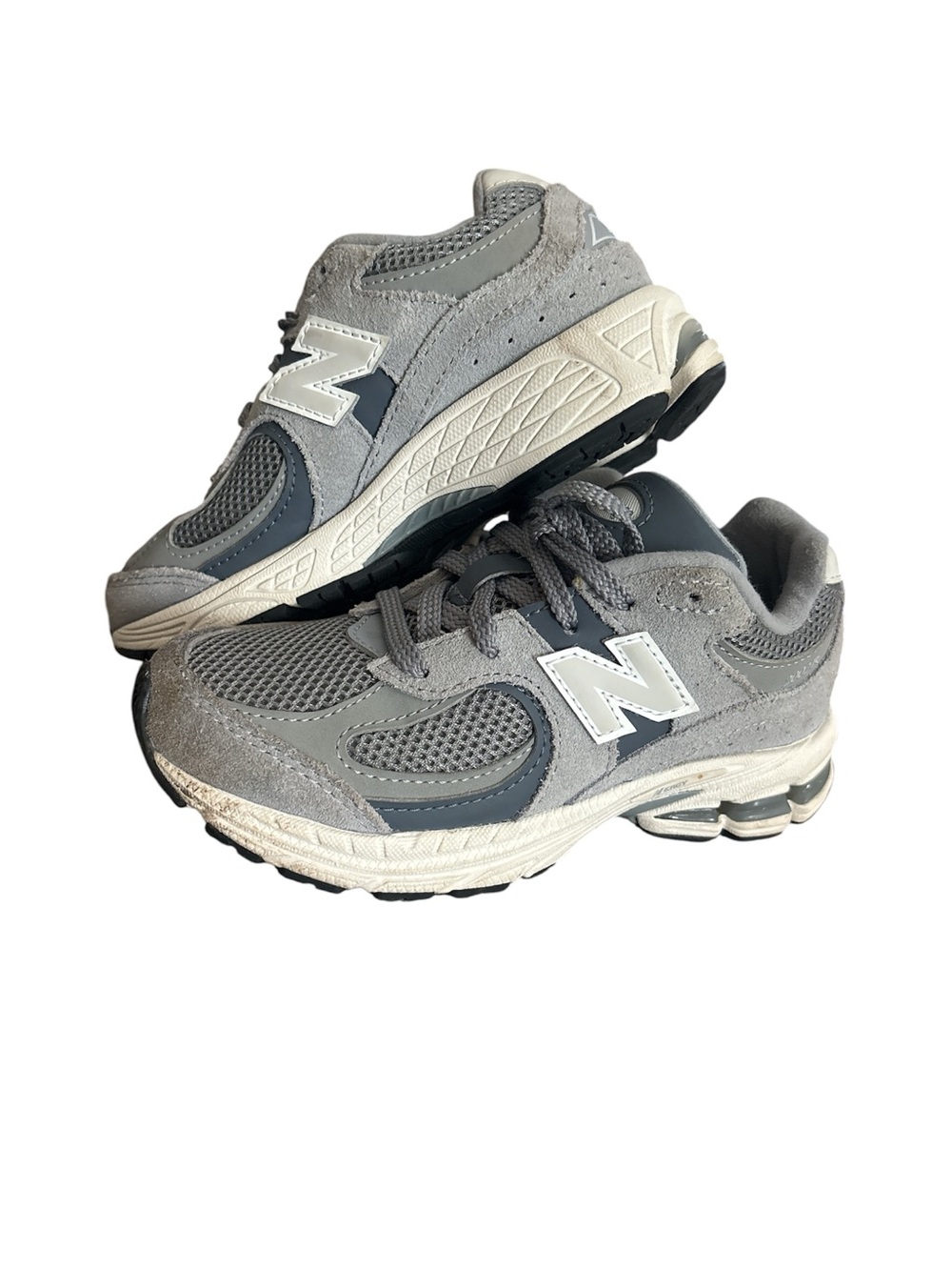 New Balance Kids Gray and White Athletic Sneakers size 12